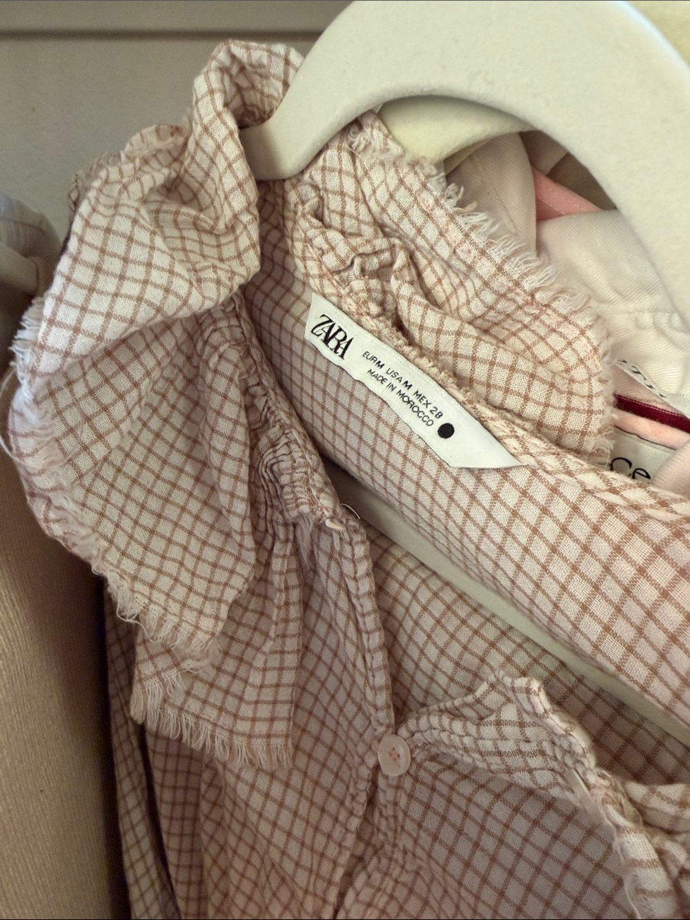 Zara Plaid Ruffle Collar Button-Front - Picture 3 of 3